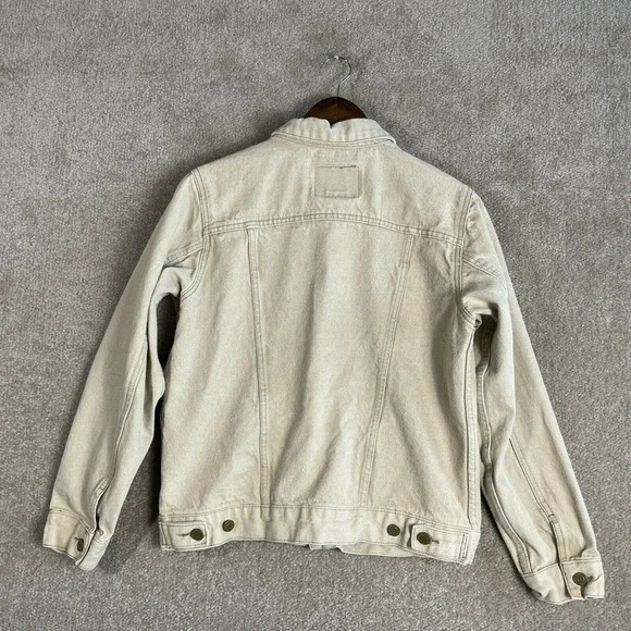 Levi Strauss Trucker Jean Jacket Youth Teen Size XL Tan Red Tab Denim Casual - Picture 7 of 7